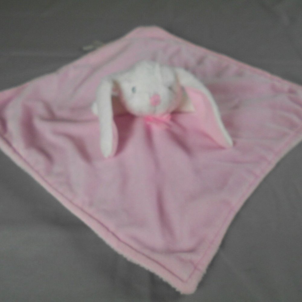 Nuby White Bunny‎ Pink Blanket Lovey Security Soft